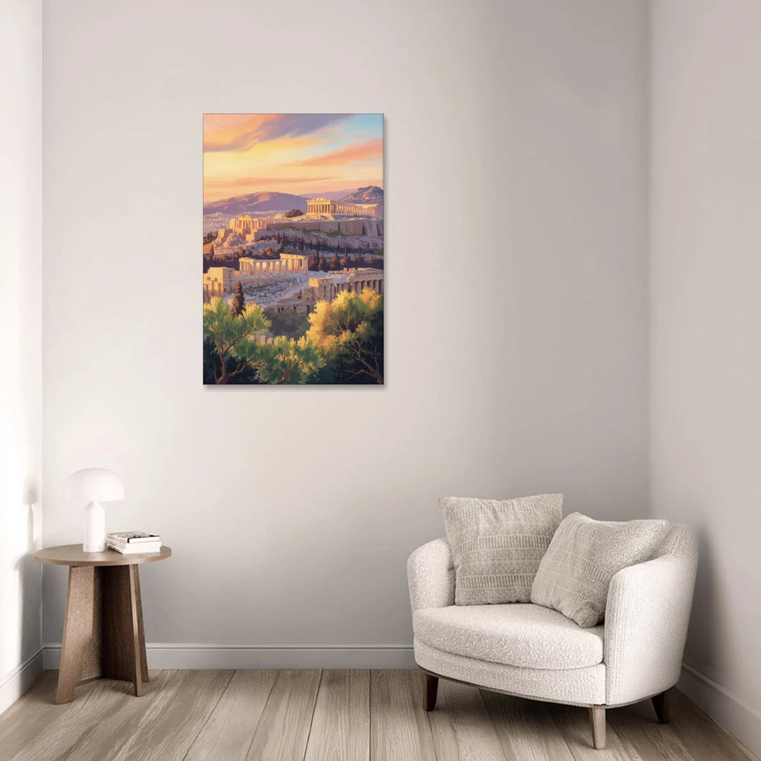 Acropolis Sunrise - Canvas Wall Art - Sofa - 24x36