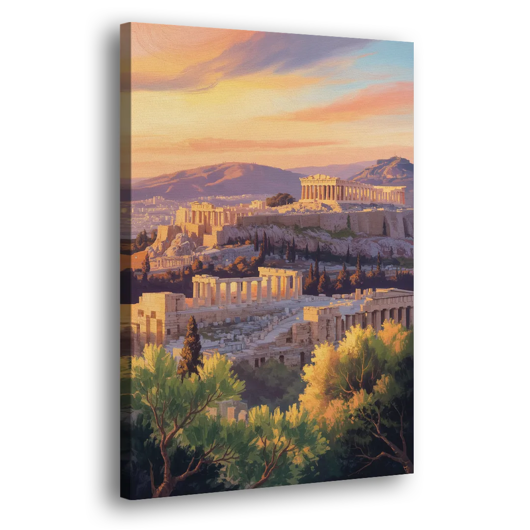 Acropolis Sunrise Side - Canvas Wall Art