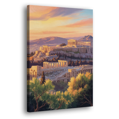 Acropolis Sunrise Side - Canvas Wall Art