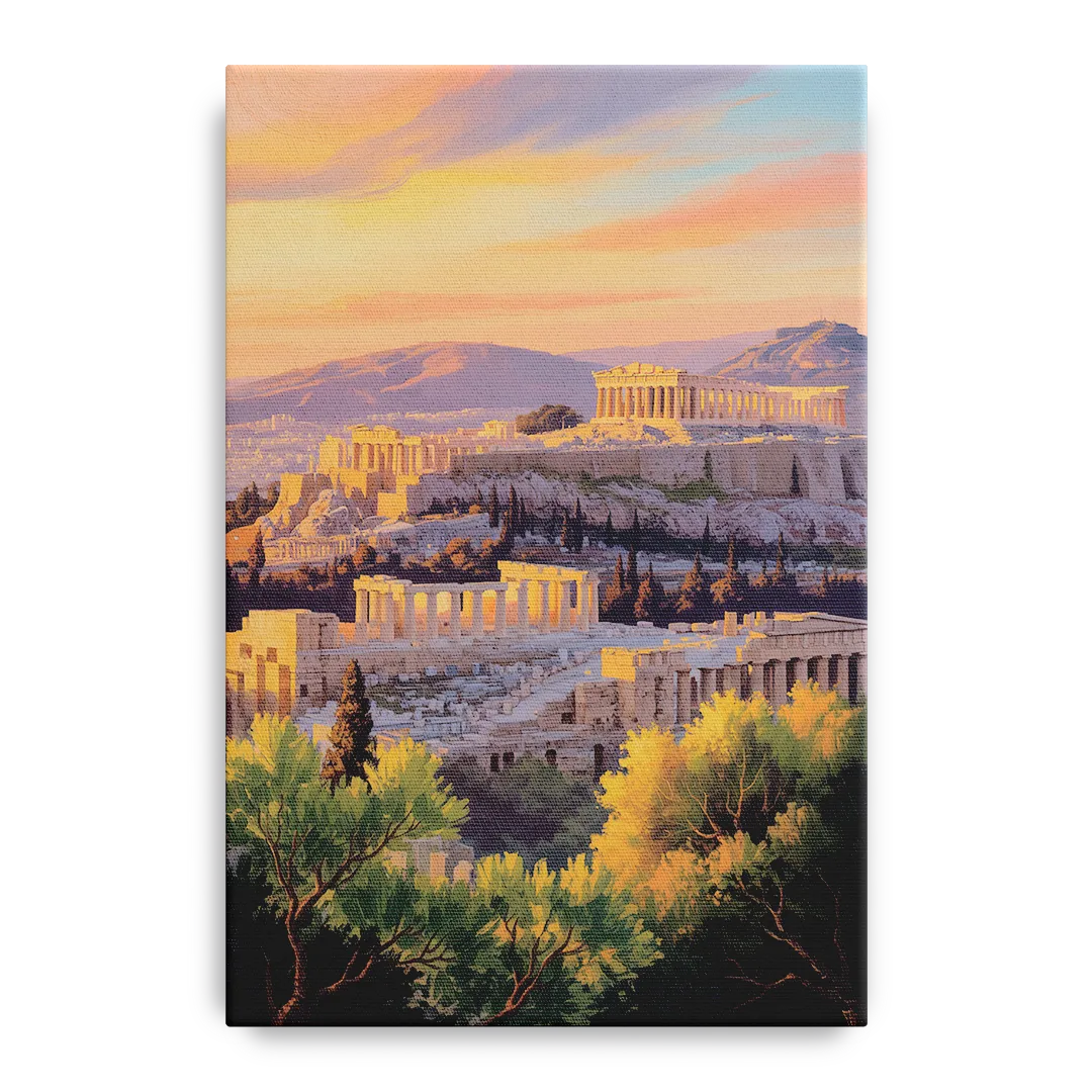 Acropolis Sunrise Front - Canvas Wall Art