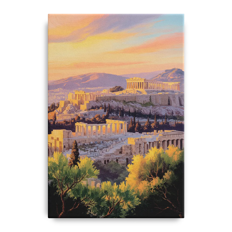 Acropolis Sunrise Front - Canvas Wall Art