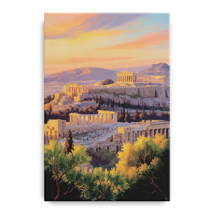Acropolis Sunrise Front - Canvas Wall Art