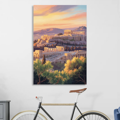 Acropolis Sunrise Living Room - Canvas Wall Art