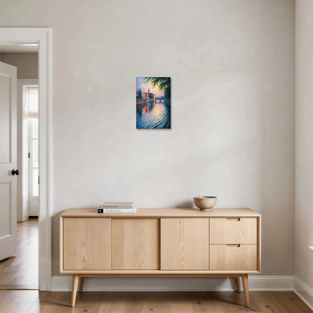 Adige River Reflections - Canvas Wall Art - Coffee Table - 12x18