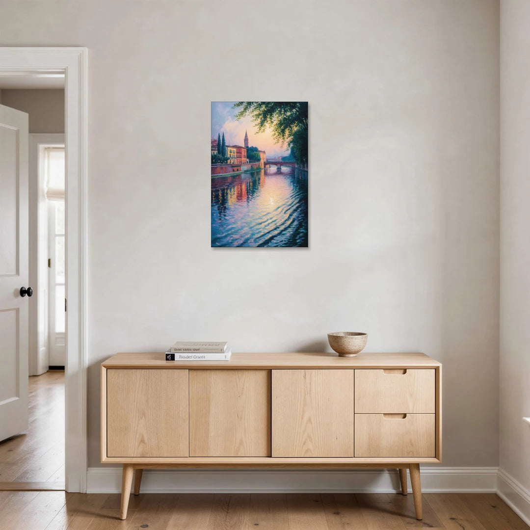 Adige River Reflections - Canvas Wall Art - Coffee Table - 20x30