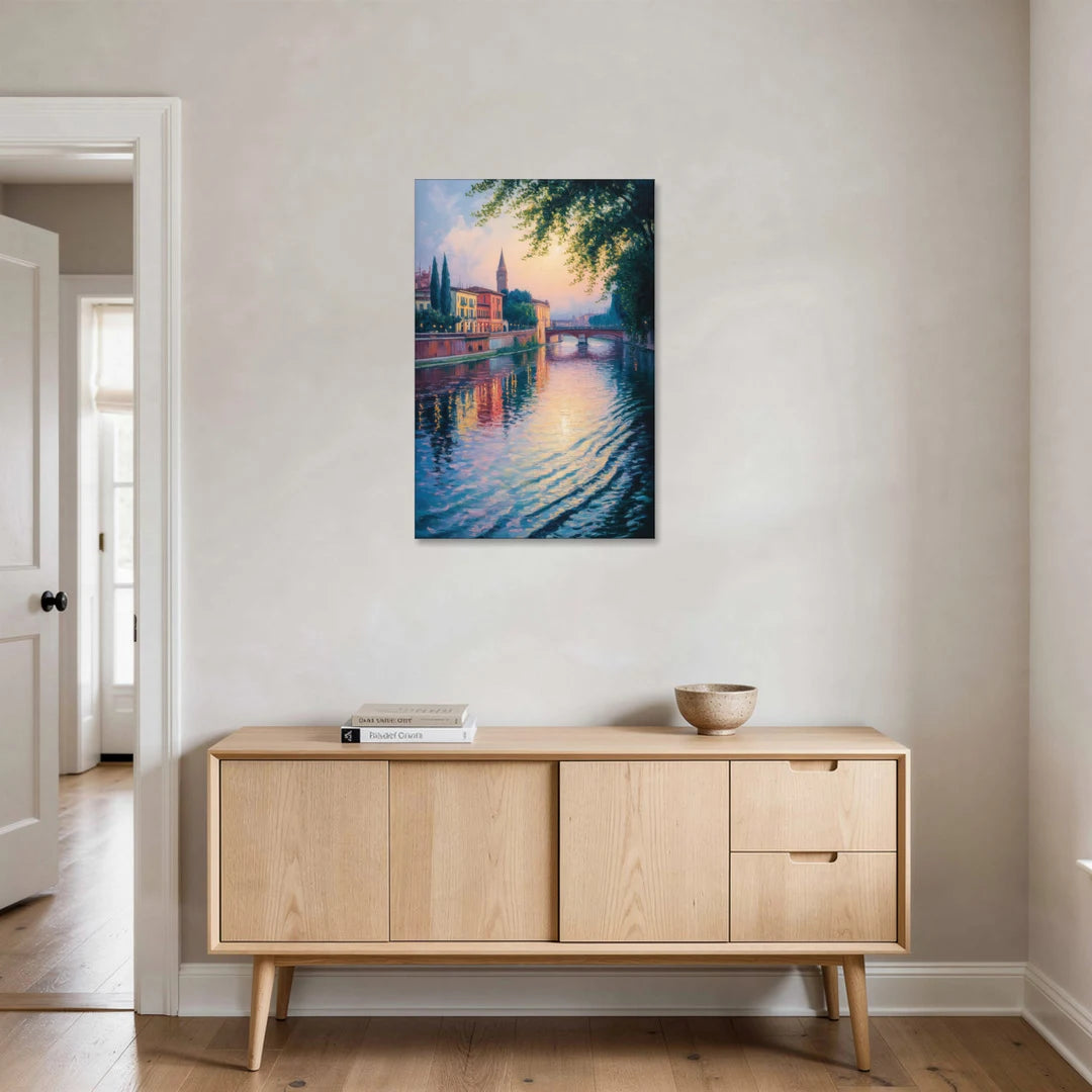Adige River Reflections - Canvas Wall Art - Coffee Table - 24x36