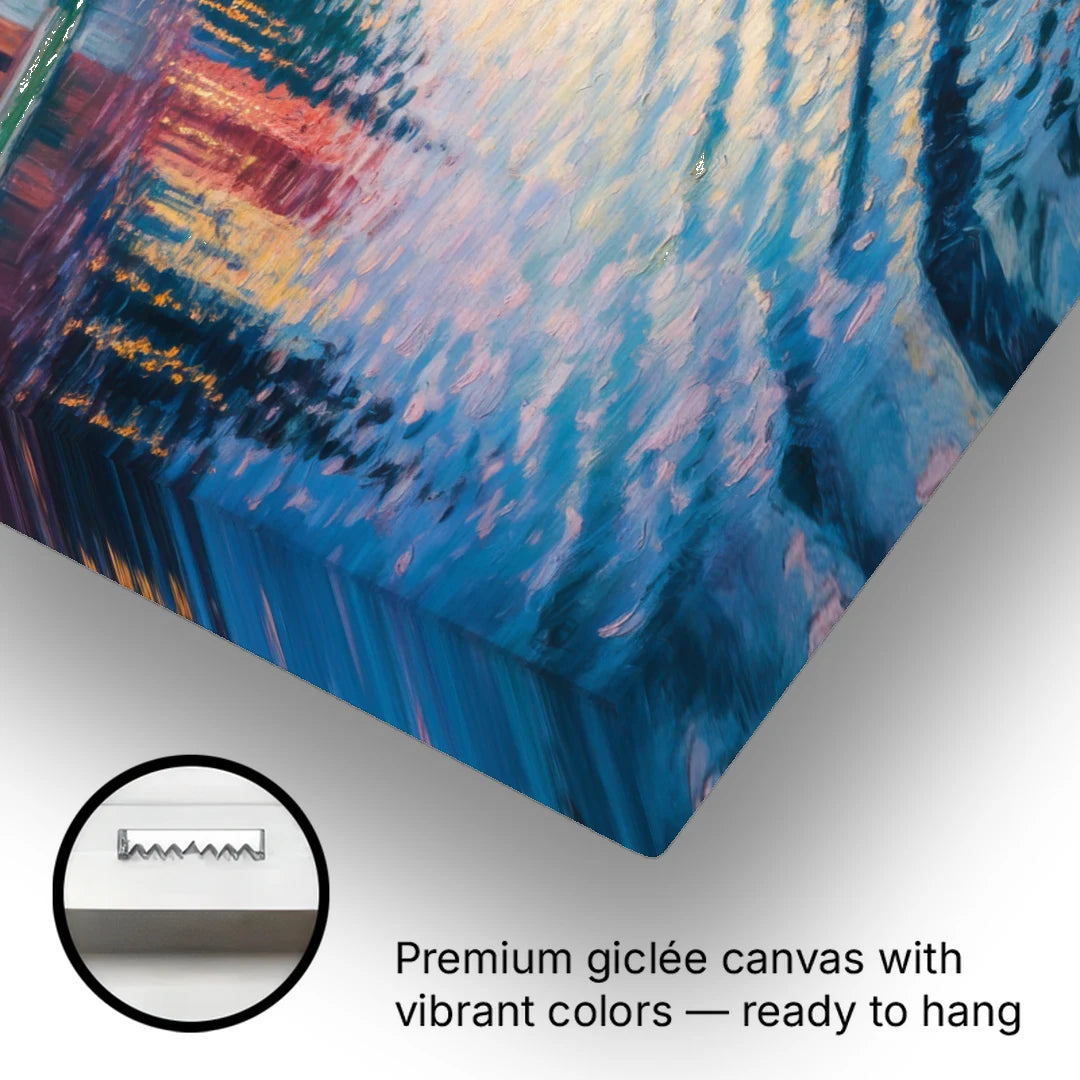Adige River Reflections - Canvas Wall Art - Gallery Wrap Corner