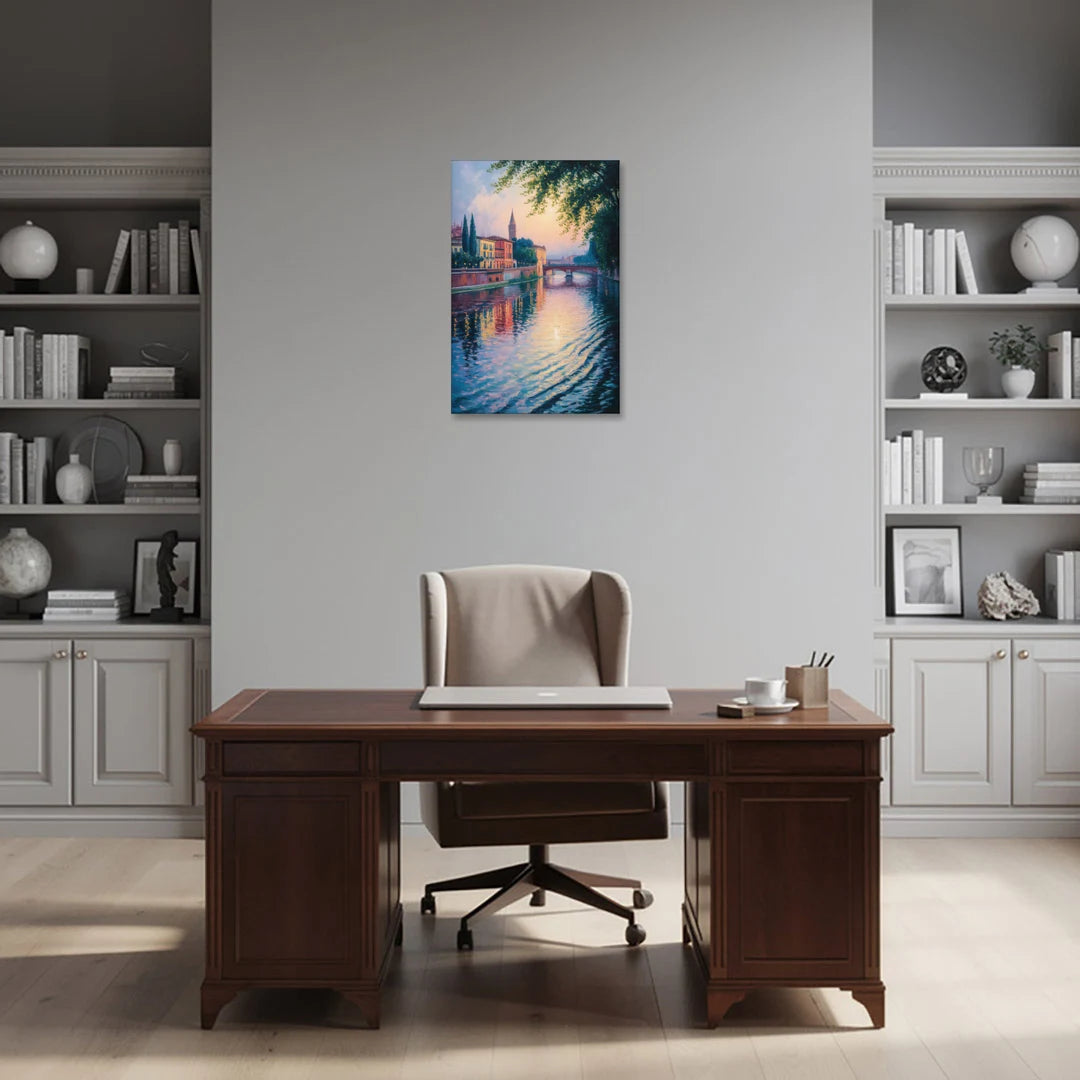 Adige River Reflections - Canvas Wall Art - Office - 20x30
