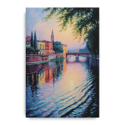 Adige River Reflections Front - Canvas Wall Art