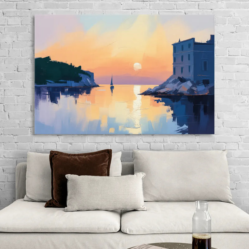 Adriatic Sunset Sitting Room - Canvas Wall Art