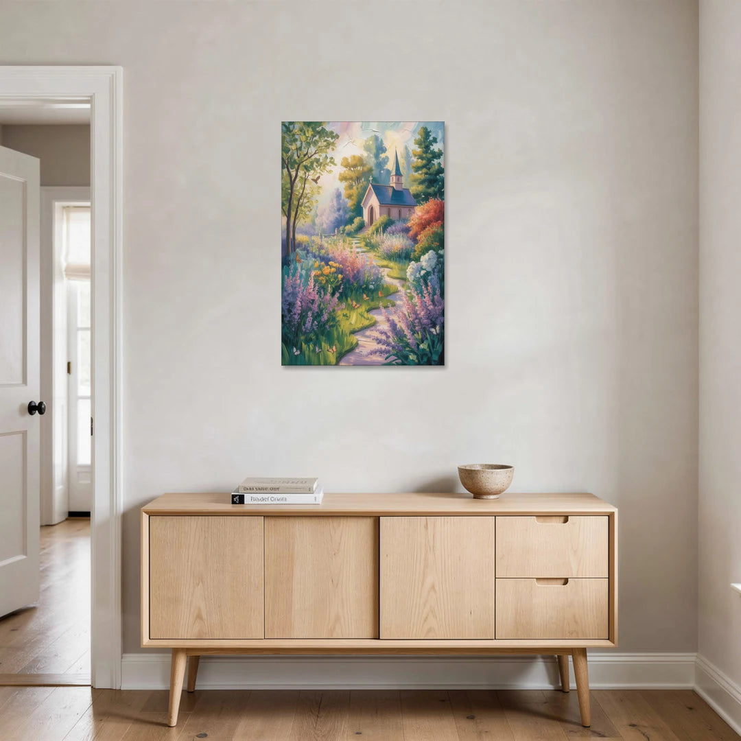 Aesthetic Christian Garden Serenity - Canvas Wall Art - Coffee Table - 24x36