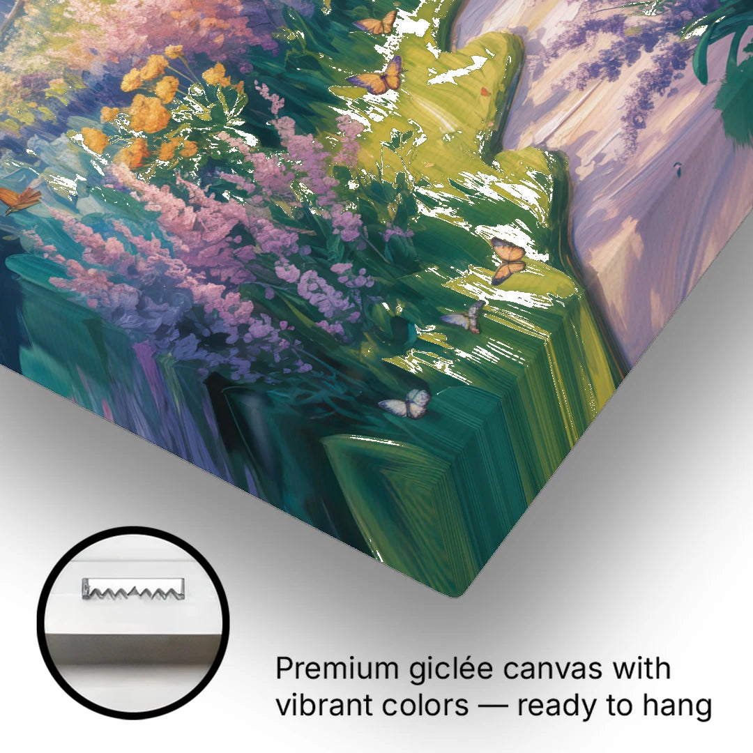 Aesthetic Christian Garden Serenity - Canvas Wall Art - Gallery Wrap Corner