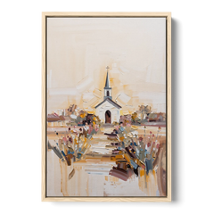 Aesthetic Christian Garden Serenity - Oak Framed Canvas Wall Art - Front