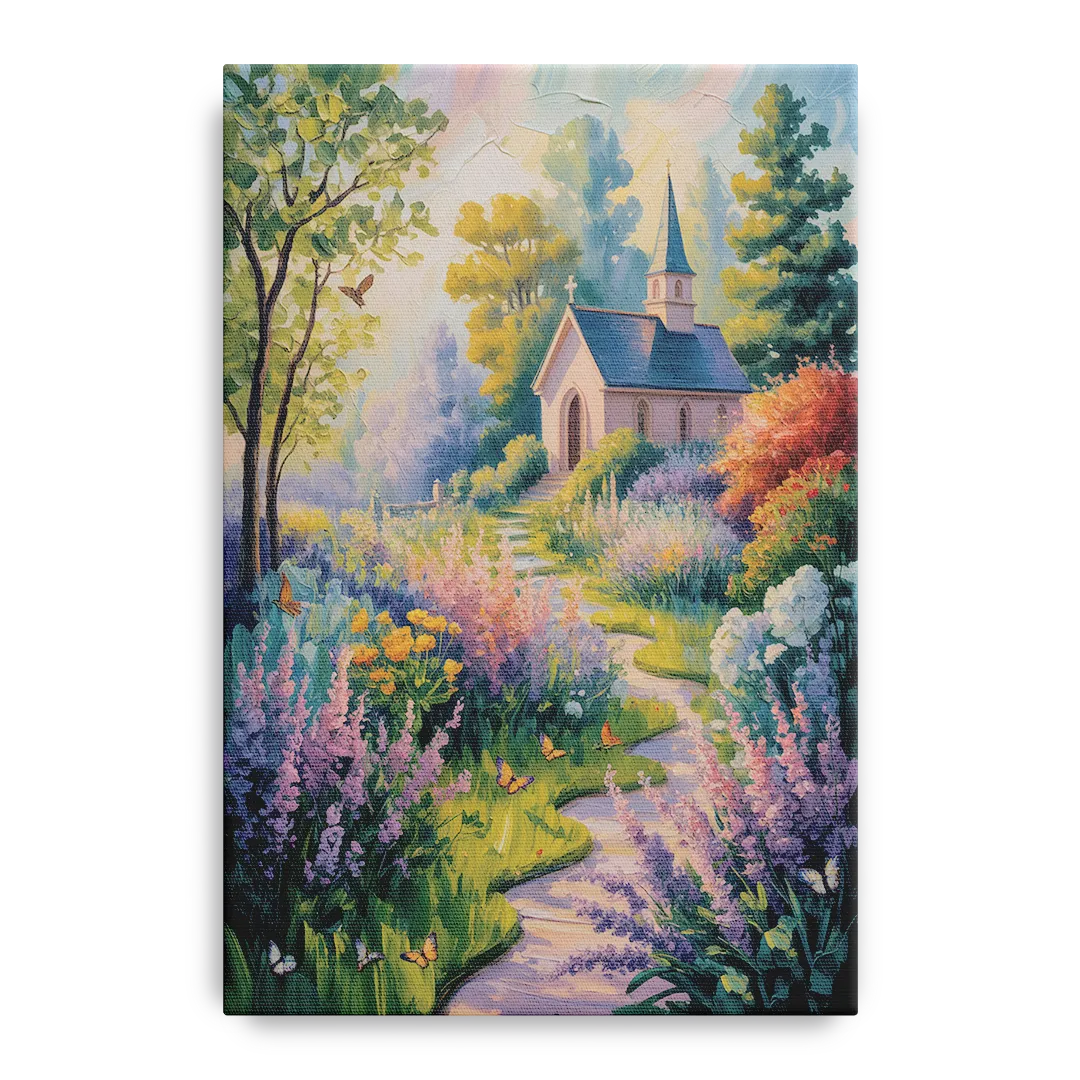 Aesthetic Christian Garden Serenity Front - Canvas Wall Art