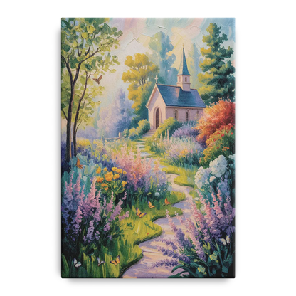 Aesthetic Christian Garden Serenity Front - Canvas Wall Art