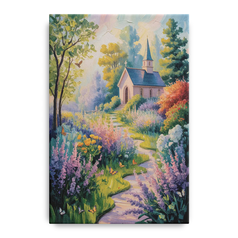 Aesthetic Christian Garden Serenity Front - Canvas Wall Art