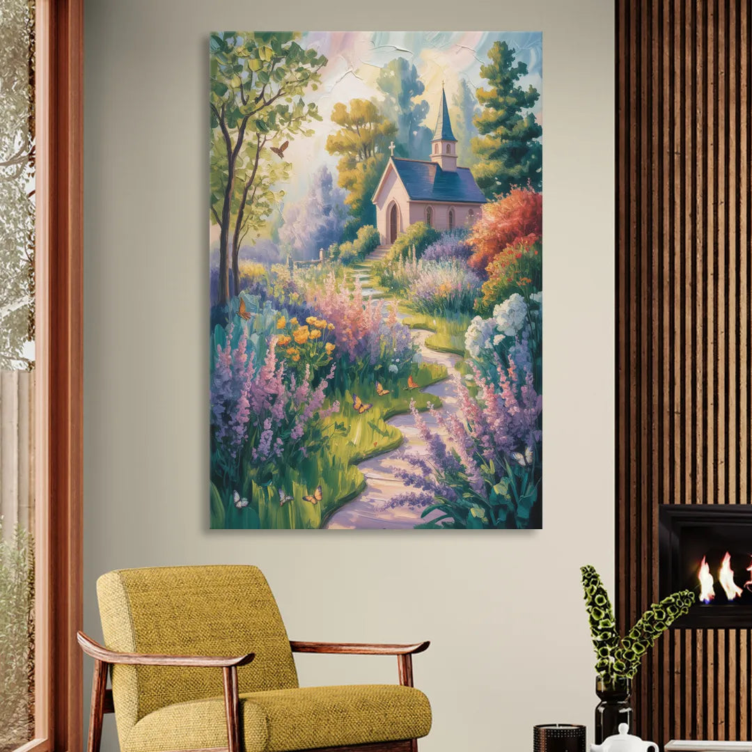 Aesthetic Christian Garden Serenity Sitting Room - Canvas Wall Art