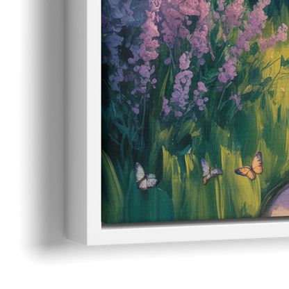 Aesthetic Christian Garden Serenity - Close-Up White Frame Canvas