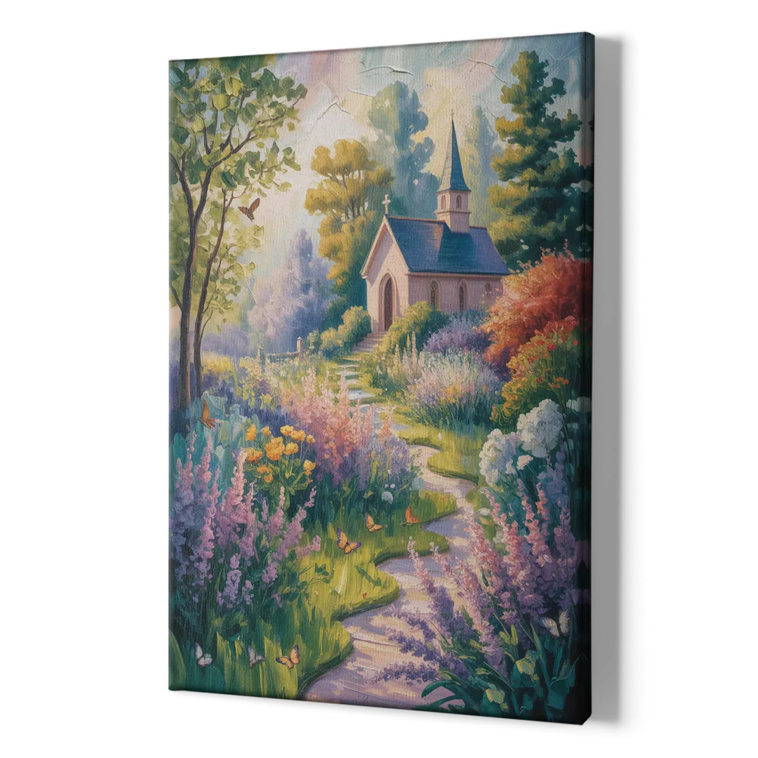 Aesthetic Christian Garden Serenity - Canvas Print Art Sides