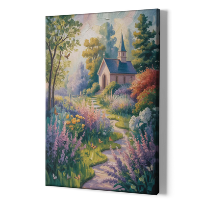 Aesthetic Christian Garden Serenity - Canvas Print Art Sides