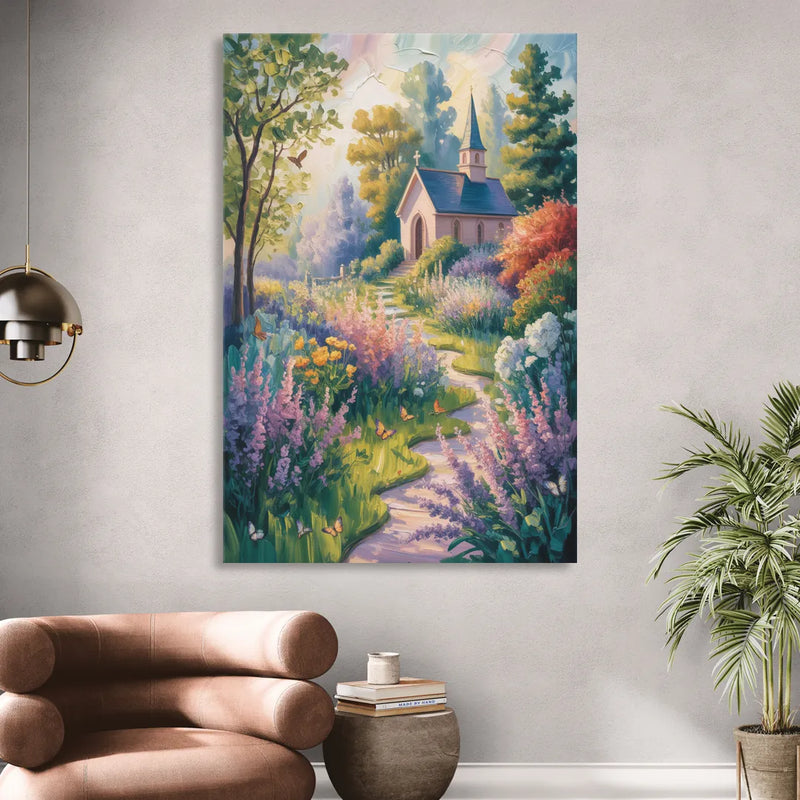 Aesthetic Christian Garden Serenity Living Room - Canvas Wall Art