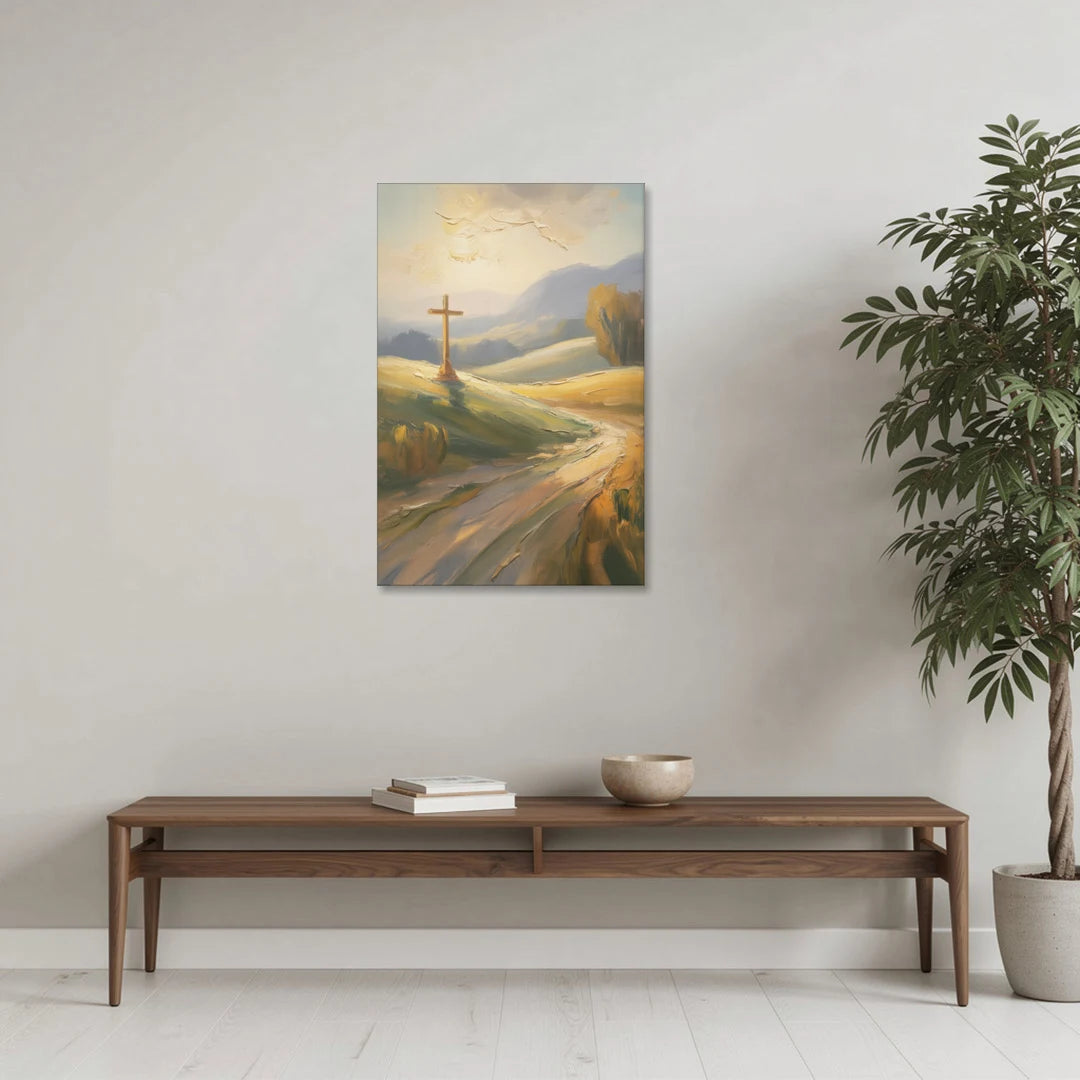 Aesthetic Christian Serene Hillscape - Canvas Wall Art - Coffee Table - 24x36