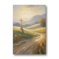 Aesthetic Christian Serene Hillscape - Canvas Wall Art - Front