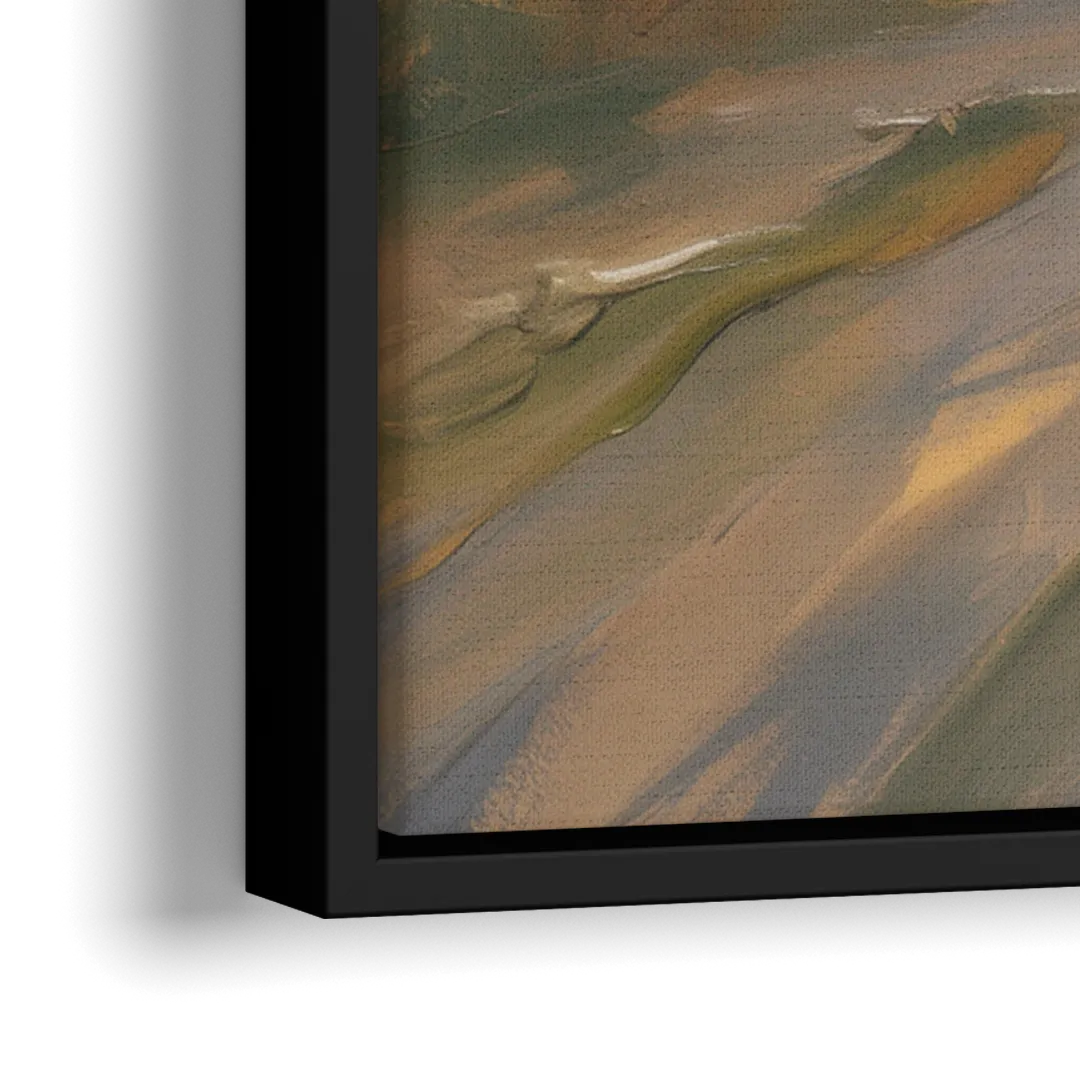 Aesthetic Christian Serene Hillscape - Close-Up Black Frame Canvas