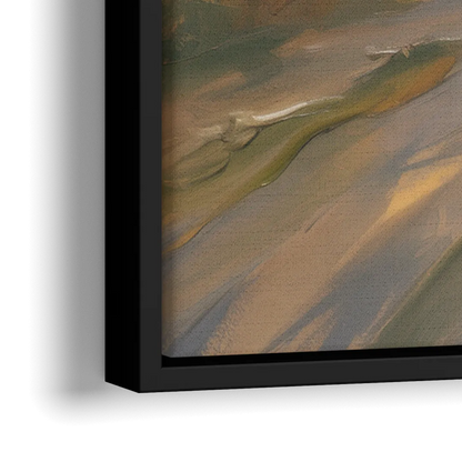 Aesthetic Christian Serene Hillscape - Close-Up Black Frame Canvas