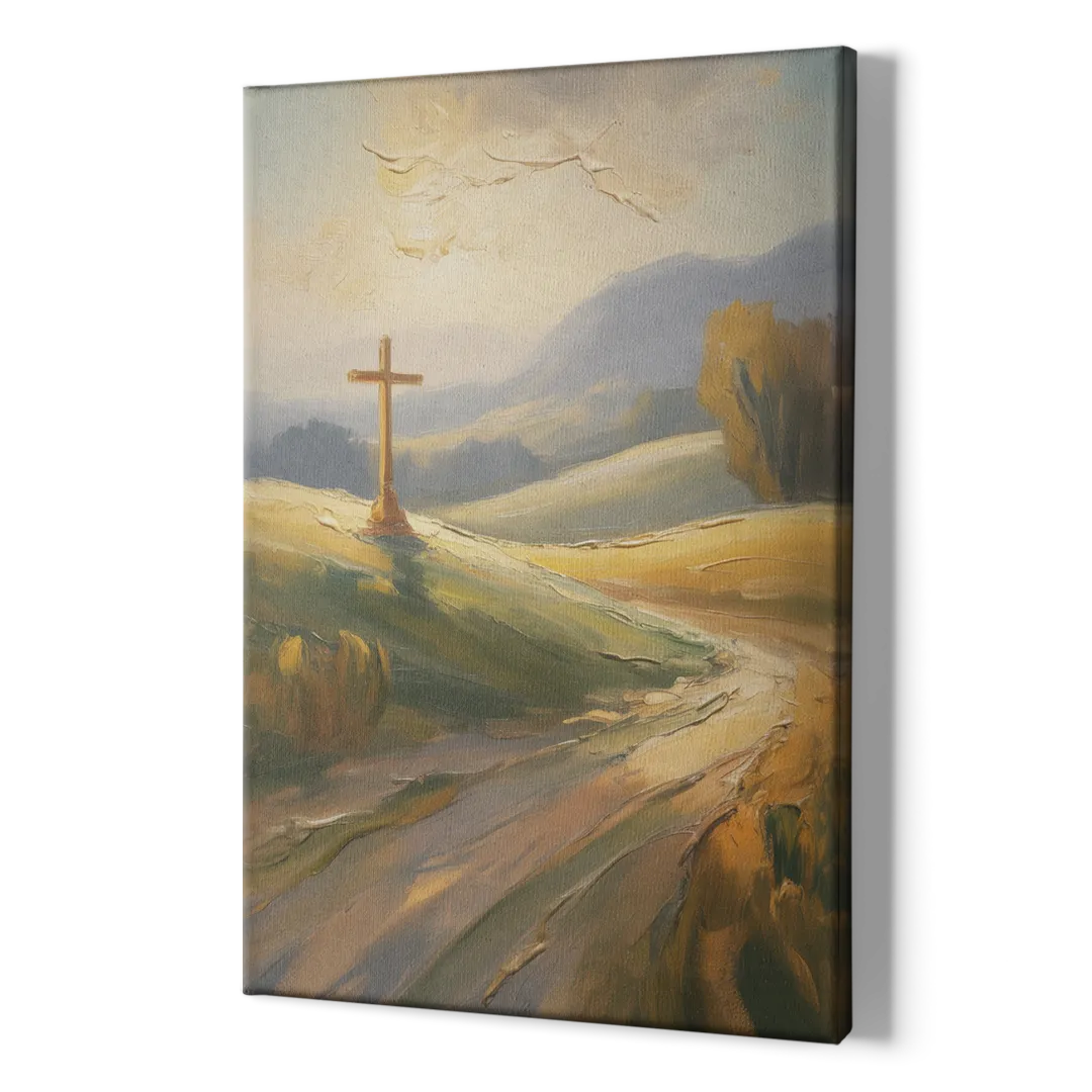 Aesthetic Christian Serene Hillscape - Canvas Print Art Sides