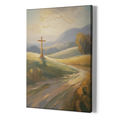 Aesthetic Christian Serene Hillscape - Canvas Print Art Sides