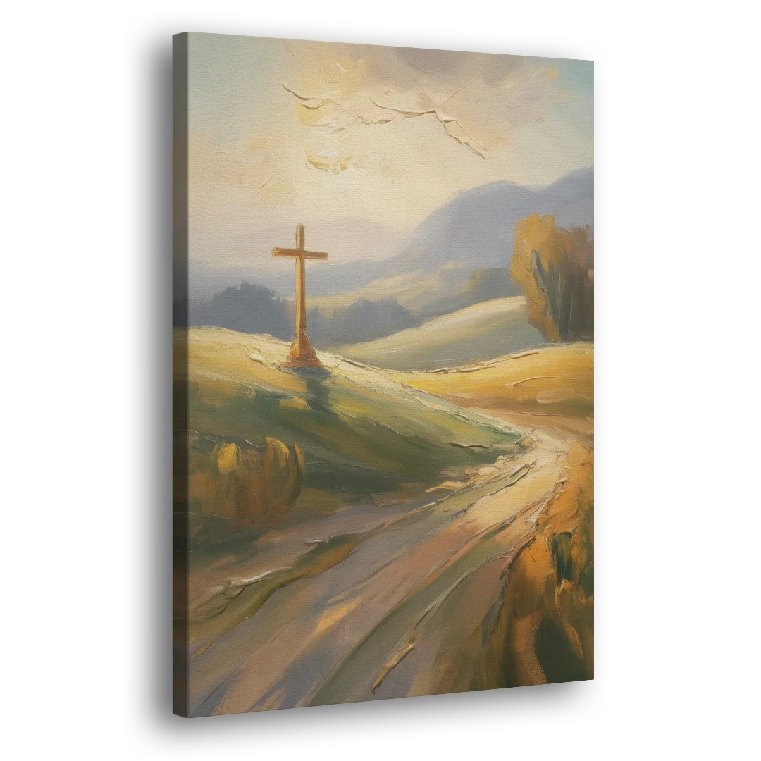 Aesthetic Christian Serene Hillscape Side - Canvas Wall Art
