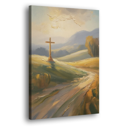 Aesthetic Christian Serene Hillscape Side - Canvas Wall Art