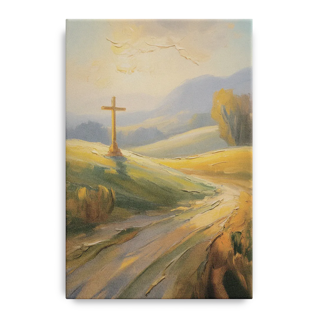 Aesthetic Christian Serene Hillscape Front - Canvas Wall Art