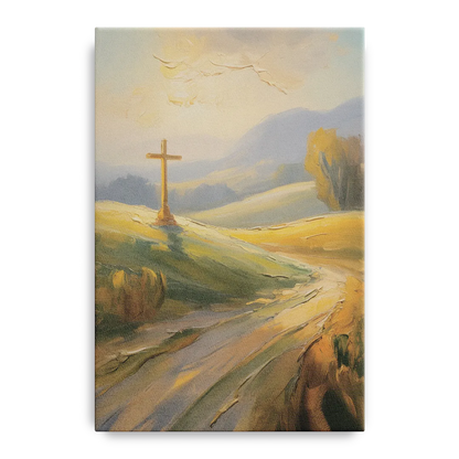 Aesthetic Christian Serene Hillscape Front - Canvas Wall Art