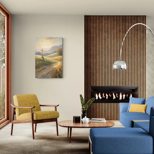 Aesthetic Christian Serene Hillscape - Canvas Wall Art Living Room