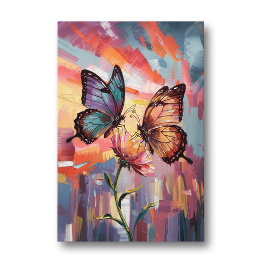 Affectionate Butterfly Kiss - Canvas Wall Art - Front