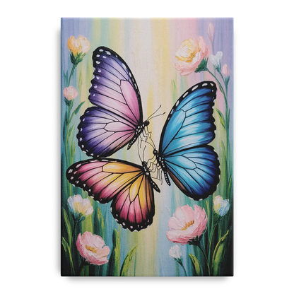 Affectionate Butterfly Kiss - Canvas Wall Art