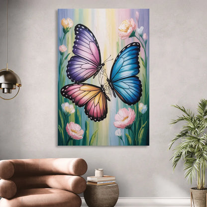 Affectionate Butterfly Kiss Sitting Room - Canvas Wall Art