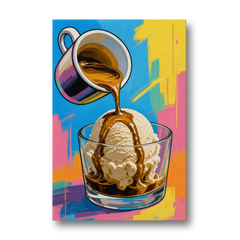 Affogato Espresso Pour in Pop Color - Canvas Wall Art - Front