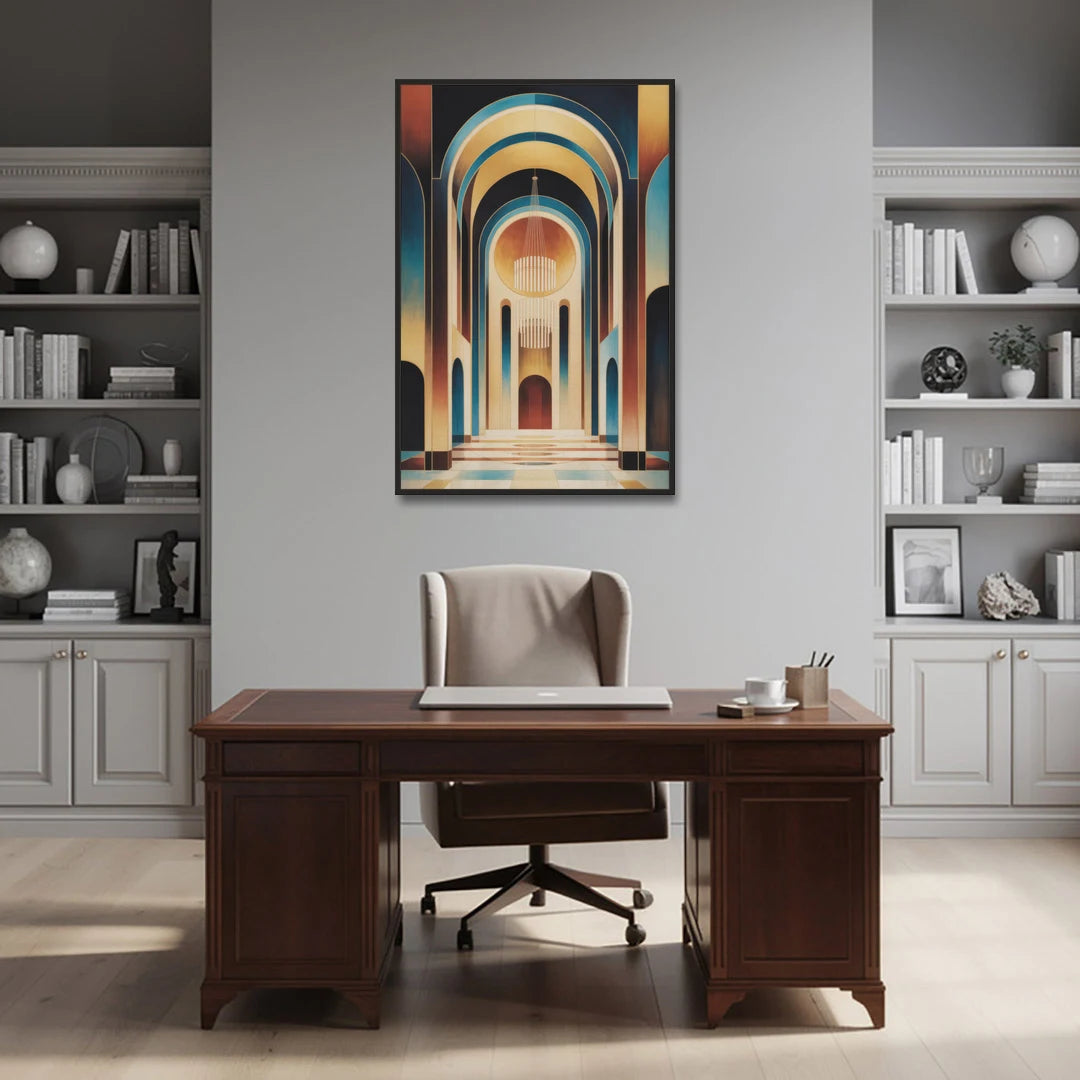 Agios Minas Cathedral - Black Framed Canvas Wall Art - Office - 32x48