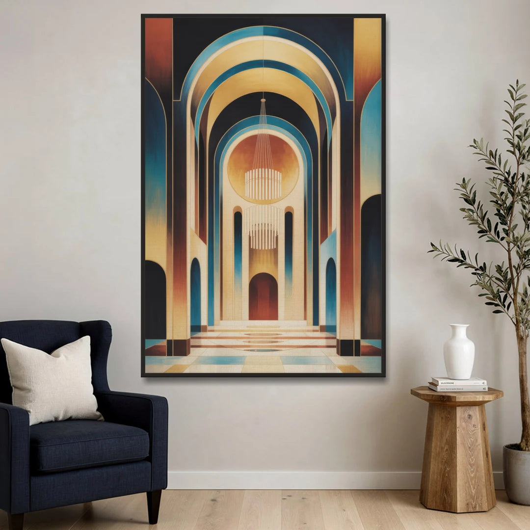 Agios Minas Cathedral - Black Framed Canvas Wall Art - Sofa - 40x60