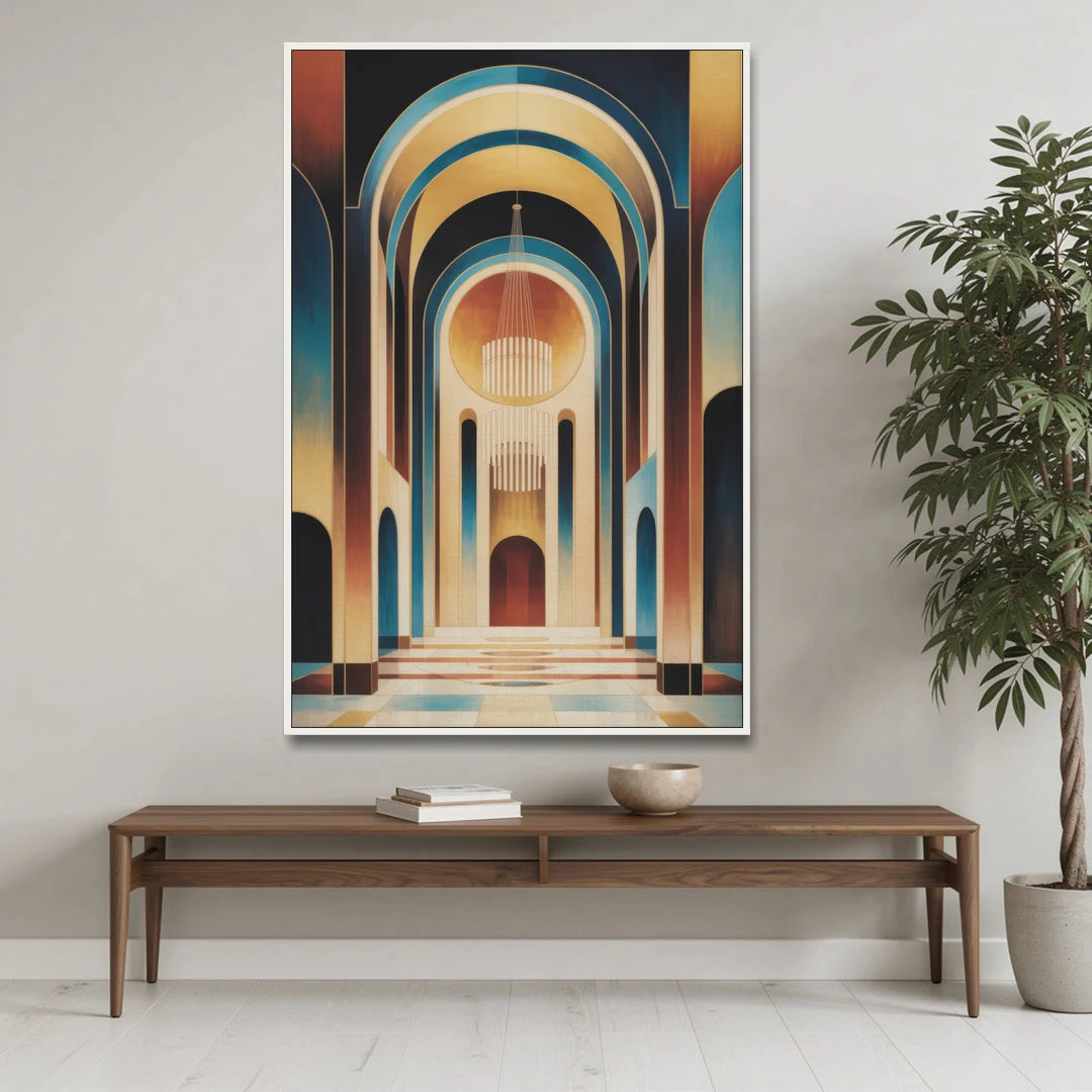 Agios Minas Cathedral - White Framed Canvas Wall Art - Coffee Table - 40x60