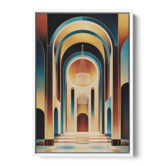 Agios Minas Cathedral - White Framed Canvas Wall Art - Front