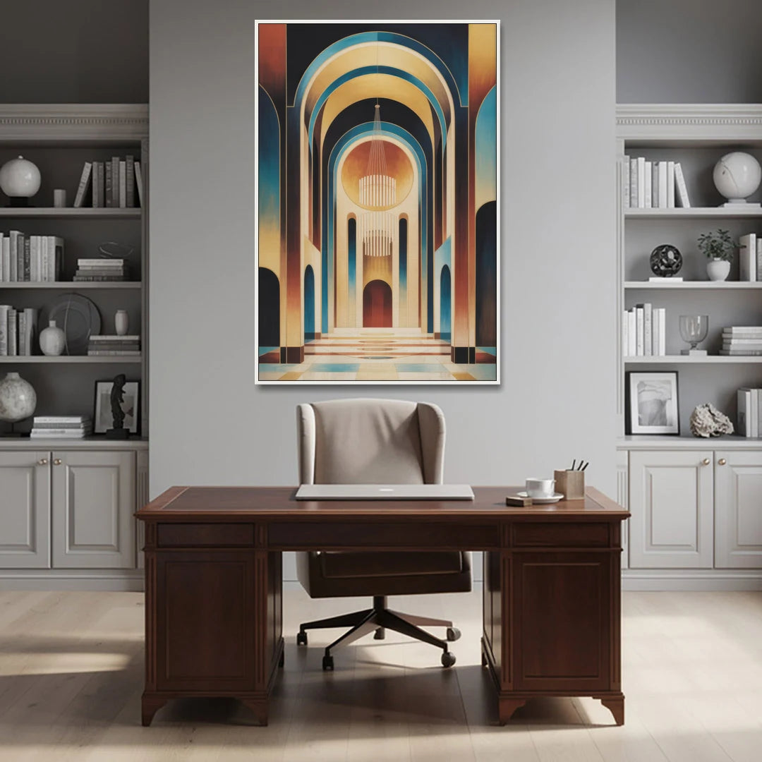 Agios Minas Cathedral - White Framed Canvas Wall Art - Office - 40x60
