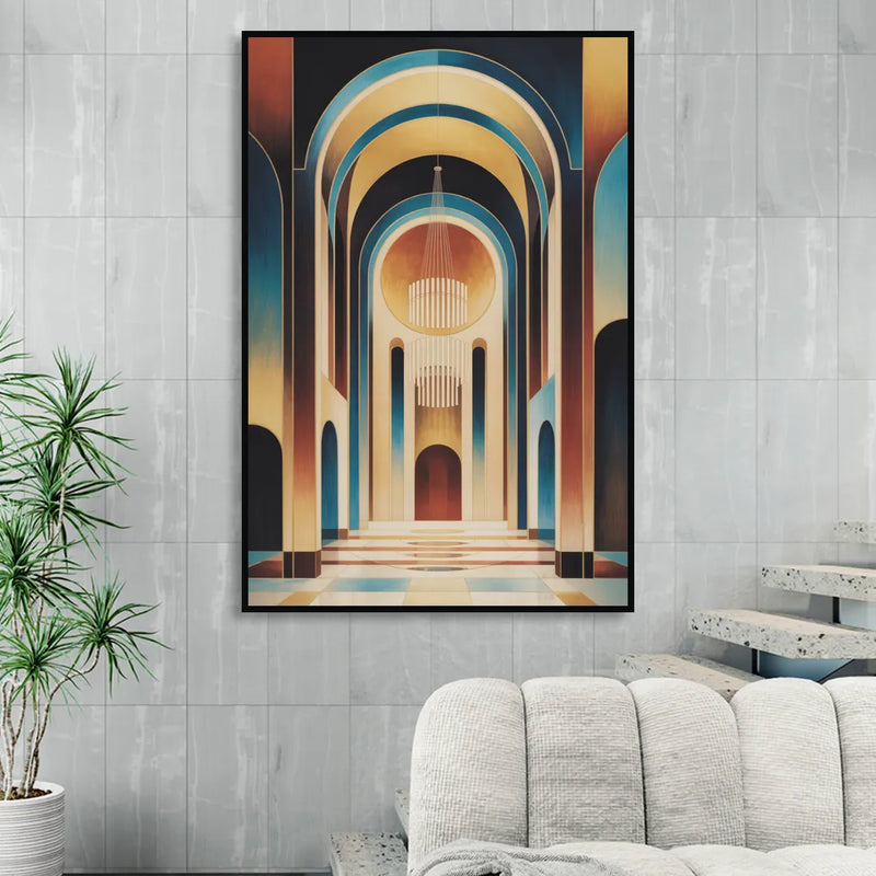Agios Minas Cathedral Sitting Room - Black Canvas Wall Art
