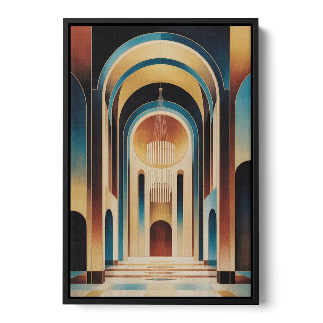 Agios Minas Cathedral Front - Black Canvas Wall Art