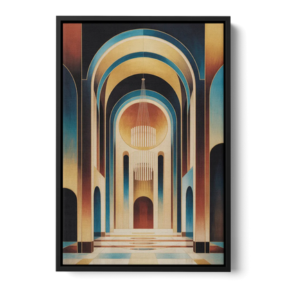 Agios Minas Cathedral Front - Black Canvas Wall Art