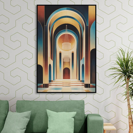 Agios Minas Cathedral Living Room - Black Canvas Wall Art