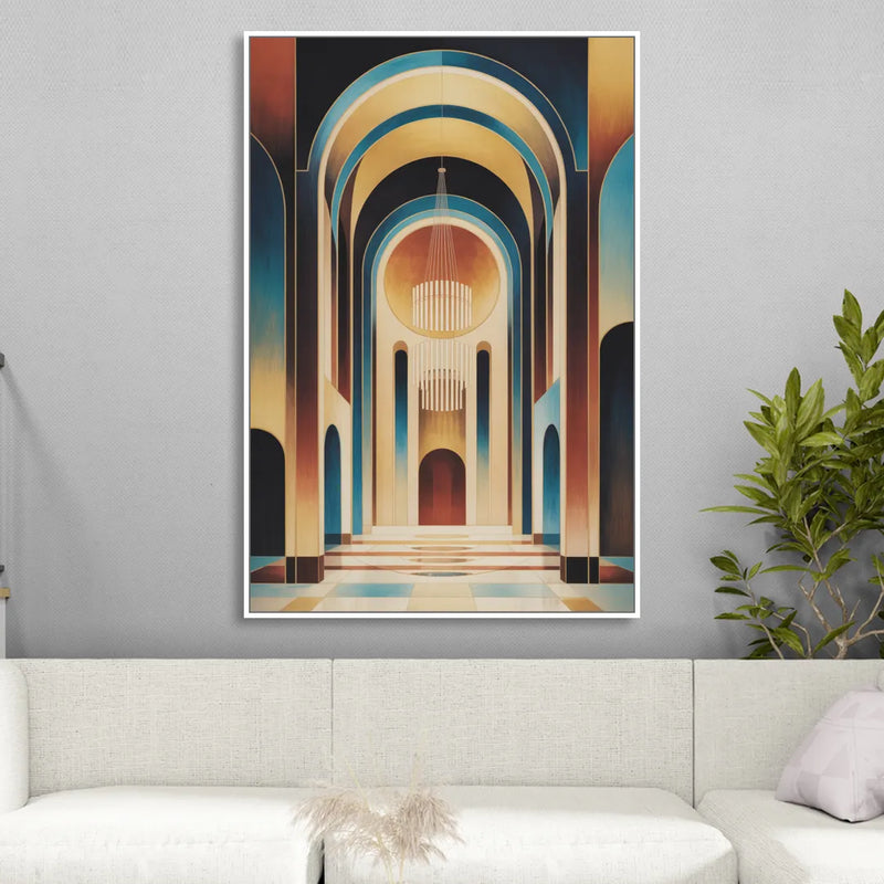 Agios Minas Cathedral Sitting Room - White Canvas Wall Art